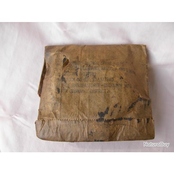 WW2 US SACHET VIDE POUR LANIRES DE COUTEAUX MILITAIRE AMRICAINS AVEC SES MARQUAGES RARE