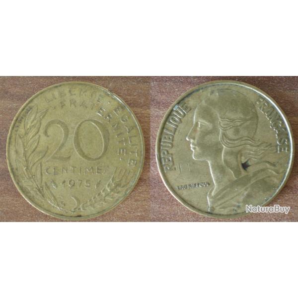 France 20 Centimes 1975 Lagriffoul Piece Franc Centime Francs