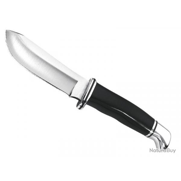 BEL1255 POIGNARD BUCK KNIVES SKINNER LAME 10CM ACIER MANCHE RESINE NOIR + ETUI NEUF