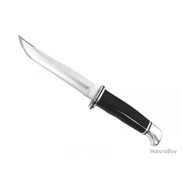 BEL1257 POIGNARD BUCK KNIVES PATHFINDER LAME 13CM ACIER MANCHE RESINE NOIR + ETUI NEUF