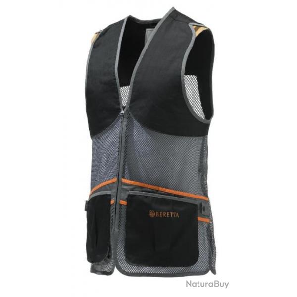 Gilet Beretta Full Mesh Noir Gris Droitier