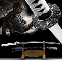 Katana Acier Ghost Of Tsushima Blue Sakai de Jin Deluxe Edition Limitée