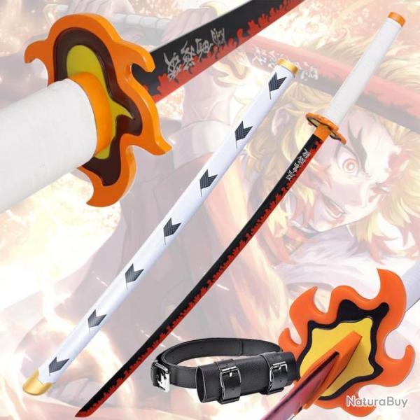 Pack Katana Cosplay Rengoku Kyojuro Demon Slayer + Holster Ceinture