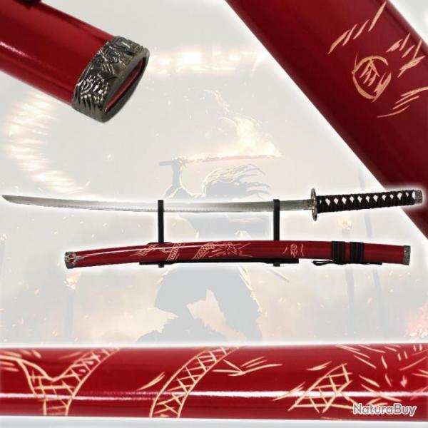 Katana en Mtal Dragon Red Fire Evolution Samurai