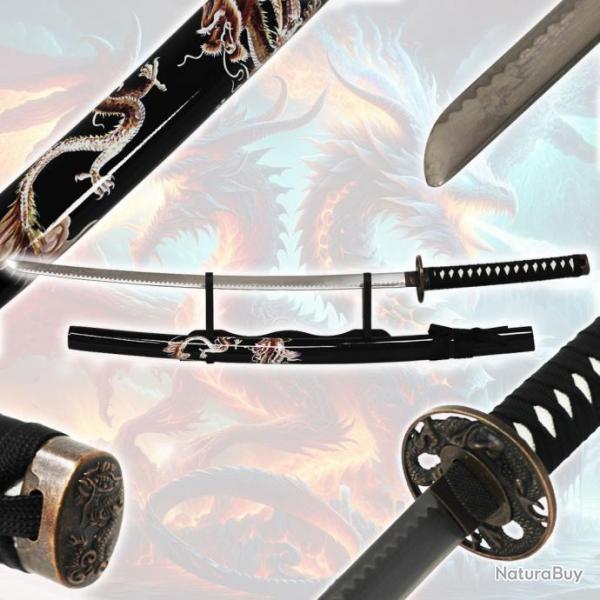 Katana Japonais en Mtal Black Dragon Samurai