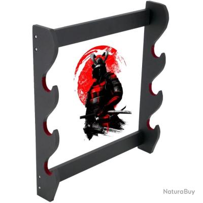 Support Mural En Bois Pour 3 Katanas Ou épées - Étagère à Fixer Avec Doublure Anti-rayures - Jusqu'à 10 Kg