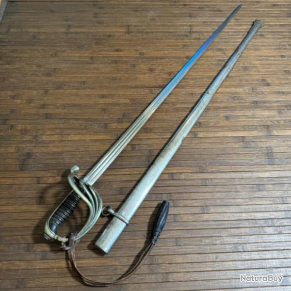 SABRE 82 KLINGENTHAL LAME LARGE  DOUBLE GORGES DRAGONNE CUIR  OFFICIER