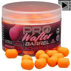 Dumbells Equilibrés Starbaits Probiotic Peach & Mango Wafter Barrel 14mm 50g