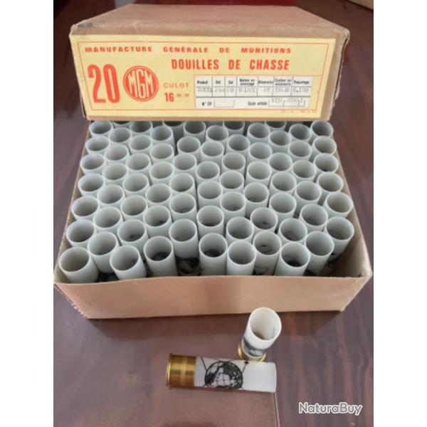 Lot de 100 douilles de chasse calibre 20