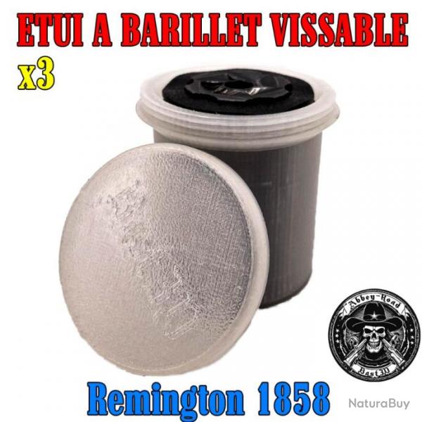 Boite range barillet tui vissable transparent Remington 1858 - 2 pices - Bast3d