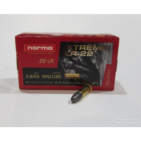 boite 50 cartouches 22lr Norma Extreme long range 43 grains