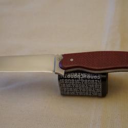 Couteau acier carbone/micarta lin.