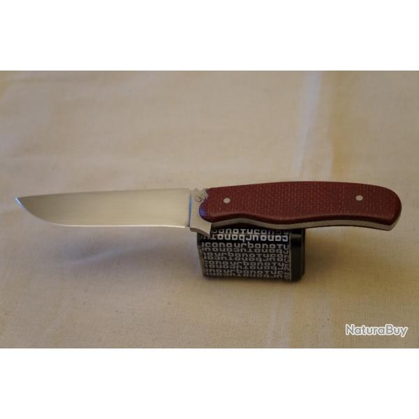 Couteau acier carbone/micarta lin.