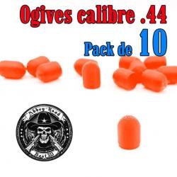 Balle tir réduit calibre .44 ogive orange haute visibilité plastique - Pack de 10 - Bast3D