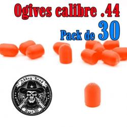 Balle tir réduit calibre .44 ogive orange haute visibilité ogive plastique - Pack de 30 - Bast3D