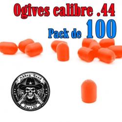 Balle tir réduit calibre .44 ogive orange haute visibilité ogive plastique - Pack de 100 - Bast3D