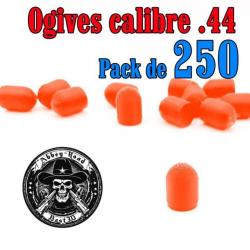 Balle tir réduit calibre .44 ogive orange haute visibilité ogive plastique - Pack de 250 - Bast3D