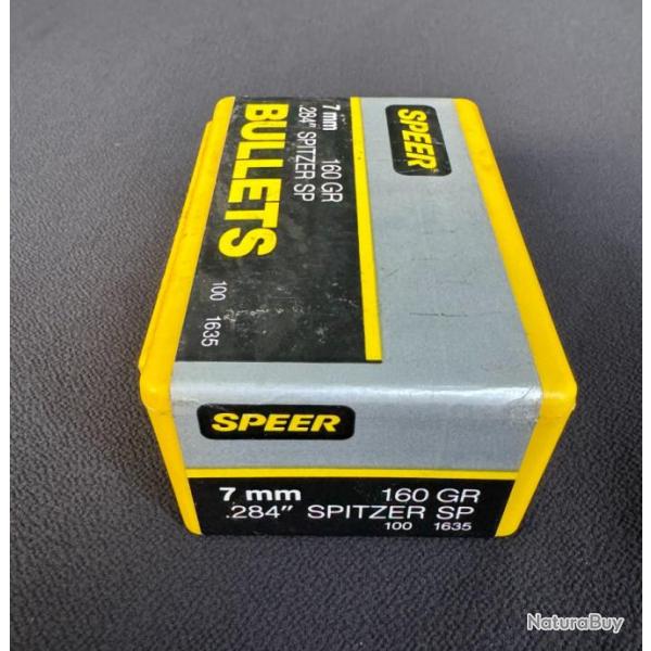 Boite de 100 ogives 7mm 160 gr de marque SPEER