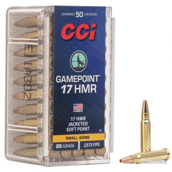 Munitions CCI cal.17hmr gamepoint soft point small game 20gr par 500