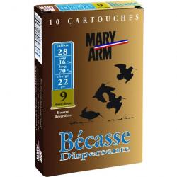 BOITE DE 10 CARTOUCHES MARY ARM BECASSE DISPERSANTE 22G BOURRE REVERSIBLE CAL.28/70 PLOMB 9 DISCO