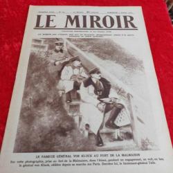 Journal le MIROIR numéro 63 WW1. Militaria.