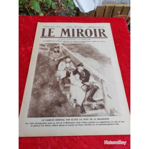 Journal le MIROIR numro 63 WW1. Militaria.