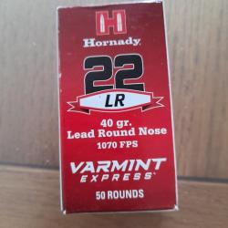 7 boites de balle hornady varmint express 22 LR