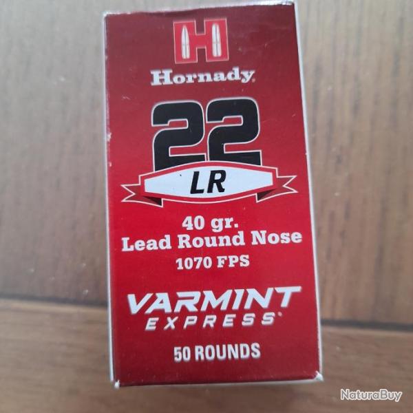 7 boites de balle hornady varmint express 22 LR