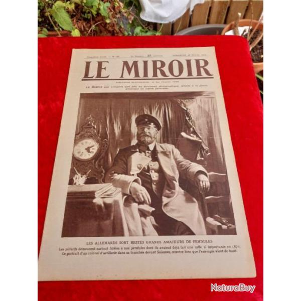 Journal le MIROIR numro 66 WW1. Militaria.