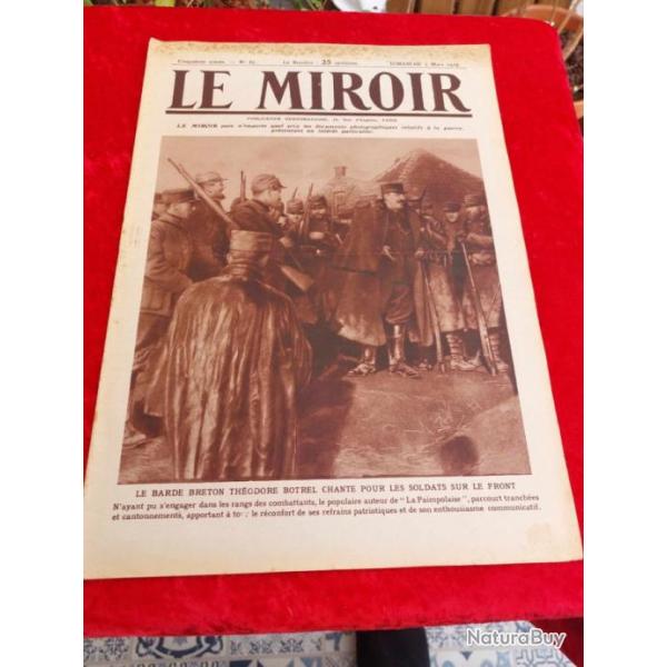 Journal le MIROIR numro 67 WW1. Militaria.