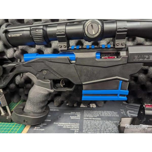 RUGER RPR - Talon de chargeur BX10/22 avec fixation par VIS_BLEU_ LoOk 308  - V308 2.0_DEUX TEINTES