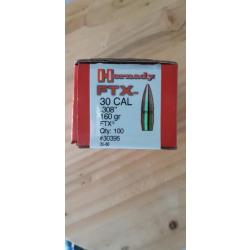 Plusieurs boîtes de 100 balles Hornady FTX 160 grains cal .308