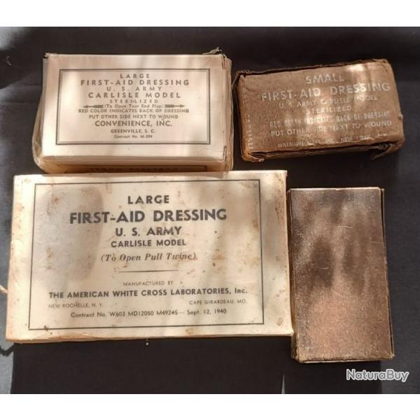 LOT DE 4 BOITES PANSEMENT US WW2