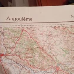 WWII Carte allemande 1940 secteur Angoulême Estuaire de la Gironde Datée 1940 PARFAITE