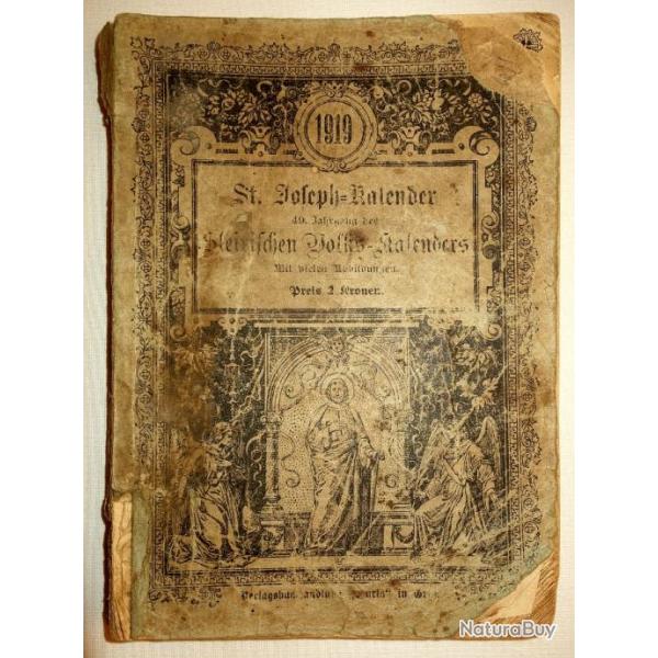 CALENDRIER-LIVRE AUSTRO-HONGROIS de 1919.   /8603