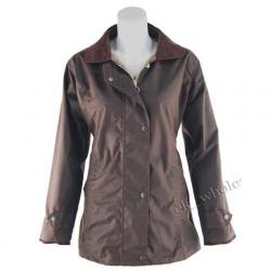 Veste cirée antique ajustée pour femme marron