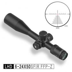 Discovery-Lunette de Visée LHD 6-24X50 SFIR FFP-Z  Zero Stop Reticule Lumineux Optique TLD