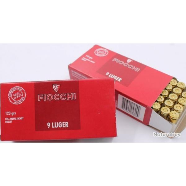 OFFRE CARTON 1000 MUN FIOCCHI cal.9mm PARA FMJ 124GR LIV GRATIS