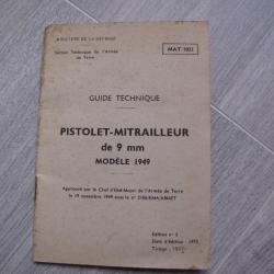 Manuel  guide technique pour PM MAT 49 EN 9 MM