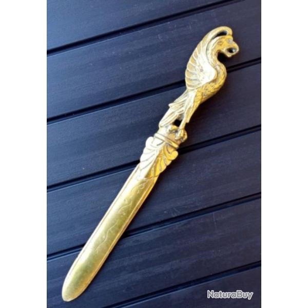 long poignard coupe papier en Bronze Phoenix style nogothique XIX e