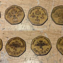 Quatre pièces de 5 gourdes - Haïti