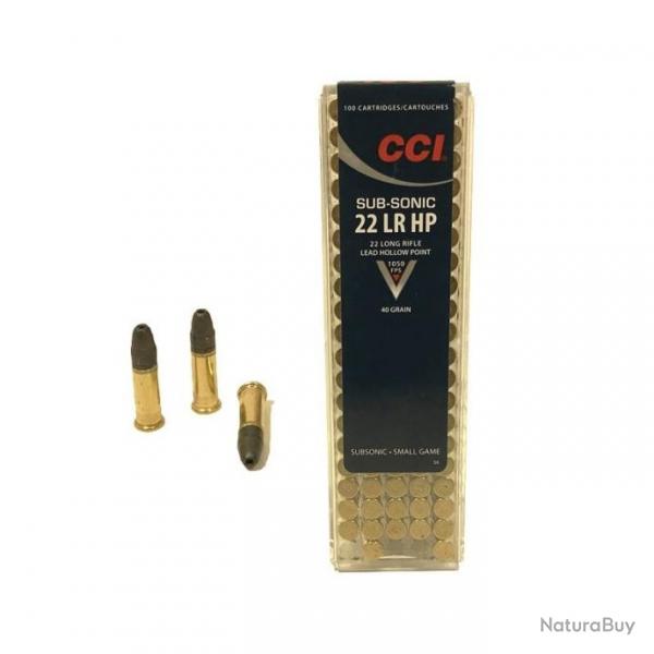 100 CARTOUCHES CCI SUBSONIC 40G HP CALIBRE 22LR