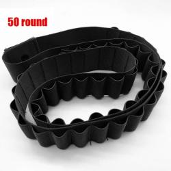 Bandoulière Ceinture Ronde pour Cartouches de Fusil de Chasse Porte Munitions  50 Noir