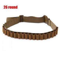 Bandoulière Ceinture Ronde pour Cartouches de Fusil de Chasse Porte Munitions 26  Kaki