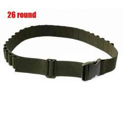 Bandoulière Ceinture Ronde pour Cartouches de Fusil de Chasse Porte Munitions 26 Vert