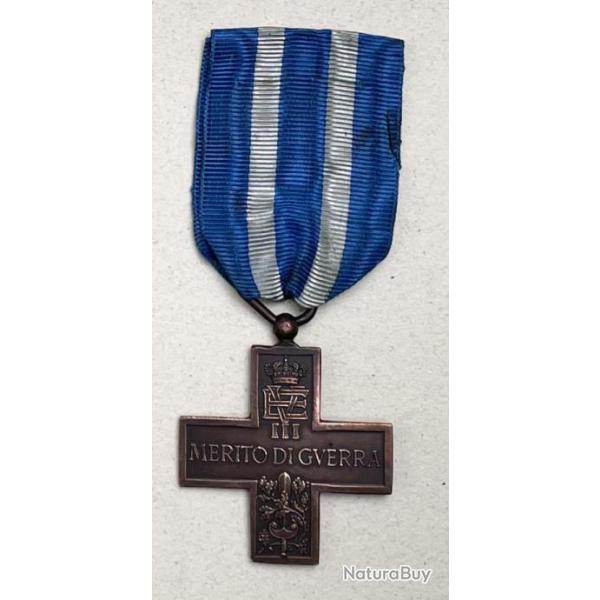 Croix du Mrite Militaire Italien 1re Guerre Mondiale (ruban bleu/blanc) - 1