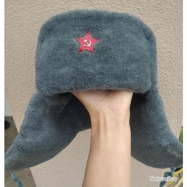 CHAPKA-OUCHANKA CHAPEAU MILITAIRE TAILLE 60 SOLDAT ARME DE TERRE NOS URSS 1986