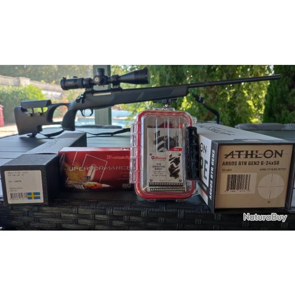 Sabatti Saphire E.R. 308win + lunette athlon Argos BTR 6-2450 + Silencieux Stalon X108