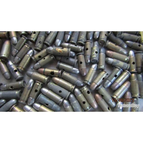 lot de 10  munitions 6.35 d'poque neutralises perces percutes 25 acp vrac