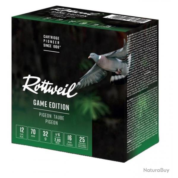 pack cartouche game edition pigeon 12/70 pb 6 rottweil bte 100